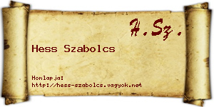 Hess Szabolcs névjegykártya